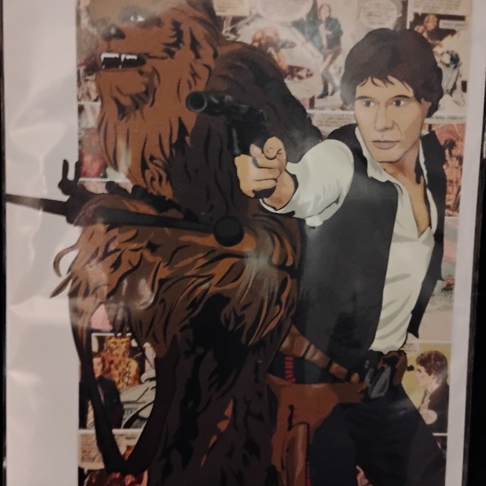 Star Wars Art Print - Black, Brown, White